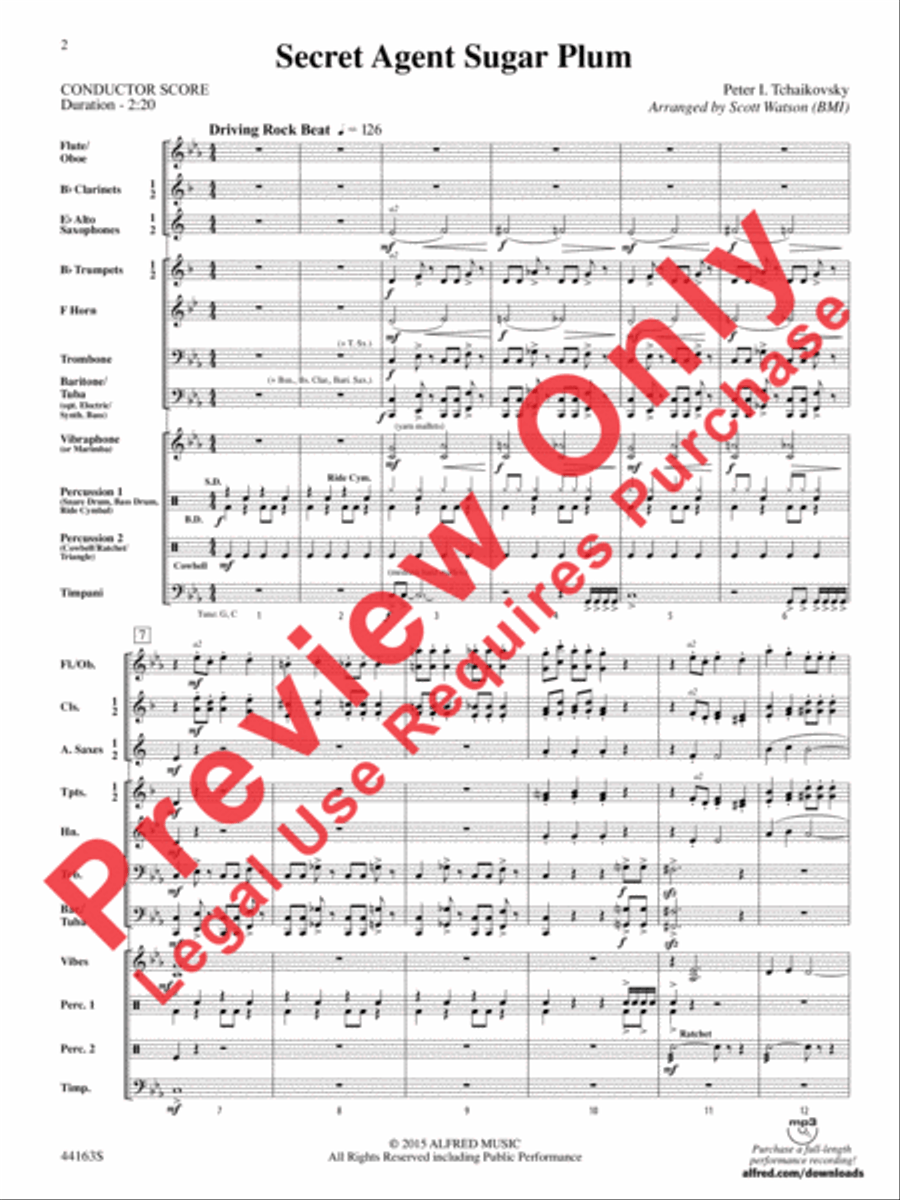 Secret Agent Sugar Plum Secret Agent Sugar Plum Concert Band scores gallery preview page 3