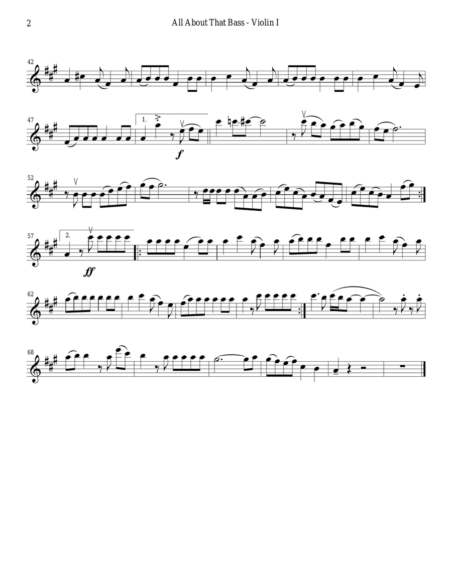All About That Bass All About That Bass String Quartet scores gallery preview page 2