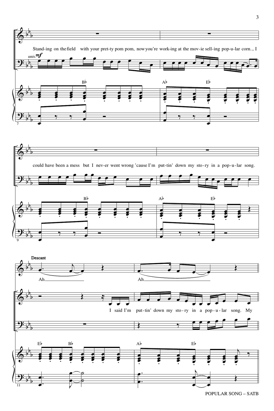 Popular Song 4-Part scores gallery preview page 2
