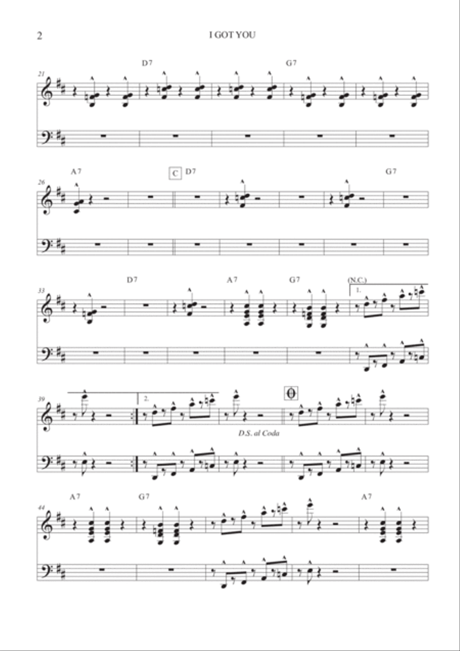I Got You (I Feel Good) Piano, Vocal, Guitar scores gallery preview page 2