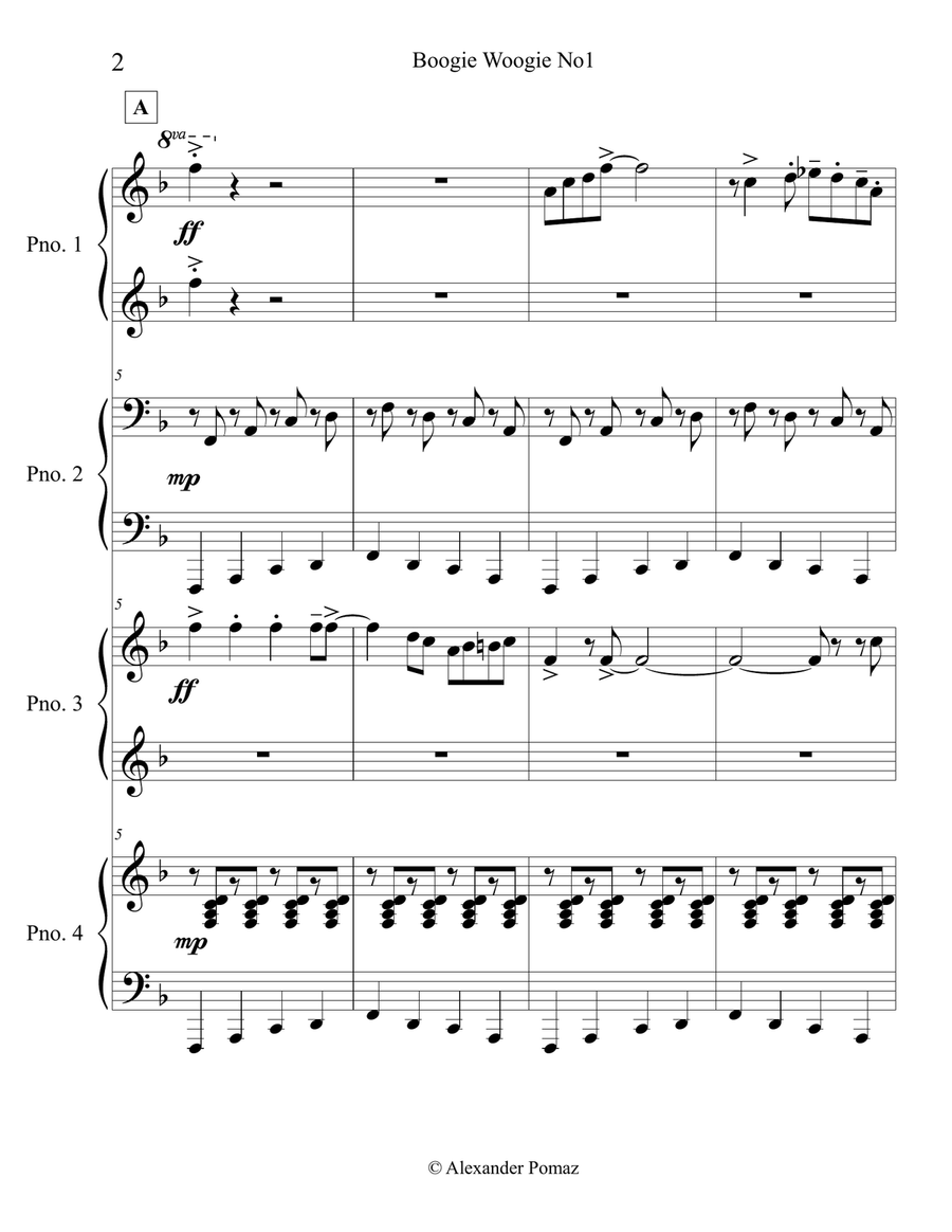 Boogie Woogie No1 Boogie Woogie No1 Piano Duet scores gallery preview page 2