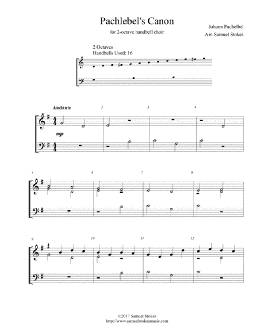 Pachelbel's Canon - for 2-octave handbell choir 2-Octaves scores gallery preview page 1