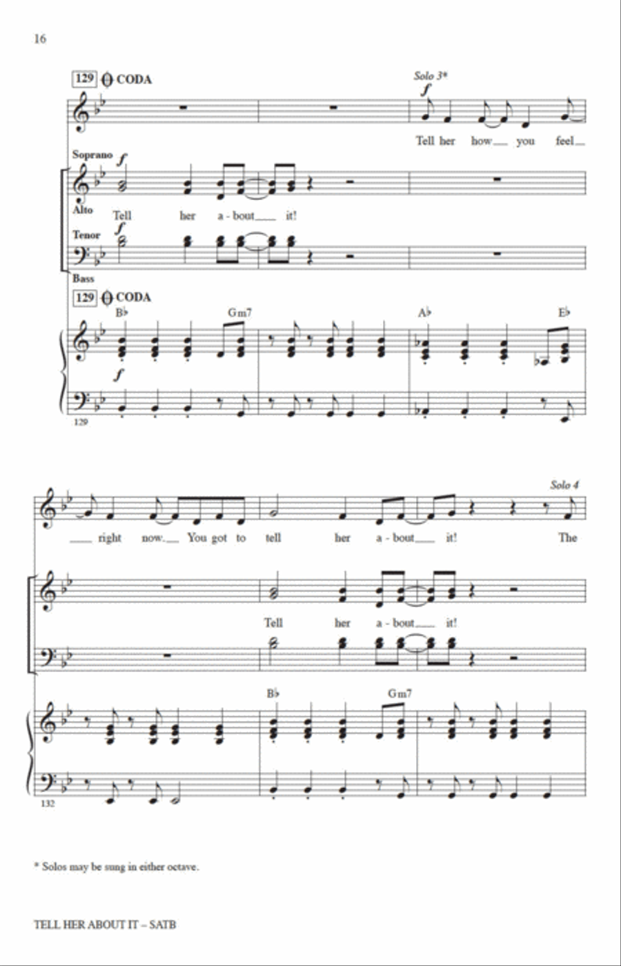 Tell Her About It (arr. Jack Zaino) 4-Part scores gallery preview page 14