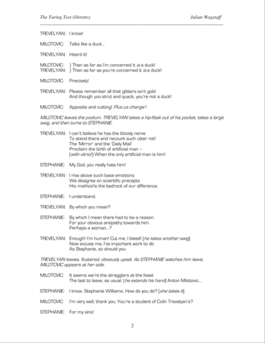 The Turing Test - a chamber opera in one act (libretto and full orchestral score) Chamber Orchestra scores gallery preview page 6