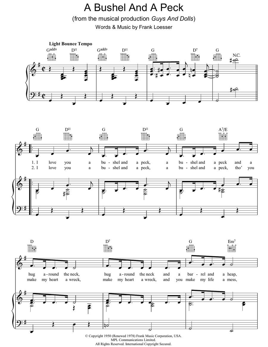 A Bushel And A Peck Guitar scores gallery preview page 1