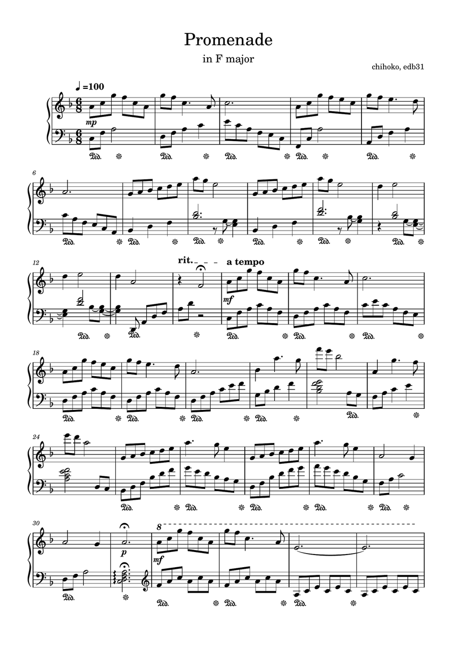 Promenade Piano Solo scores gallery preview page 1