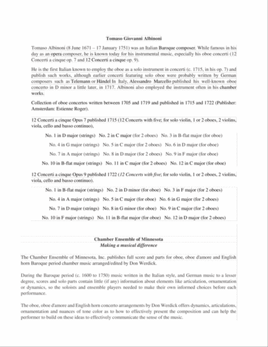 Concerto for Two English horns in C Major, Op. 7 No. 5 Small Ensemble scores gallery preview page 2