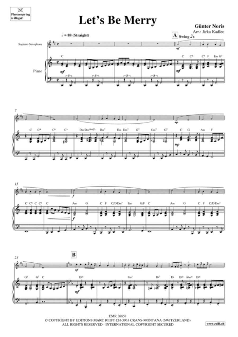 Let's Be Merry Let's Be Merry Soprano Saxophone scores gallery preview page 3