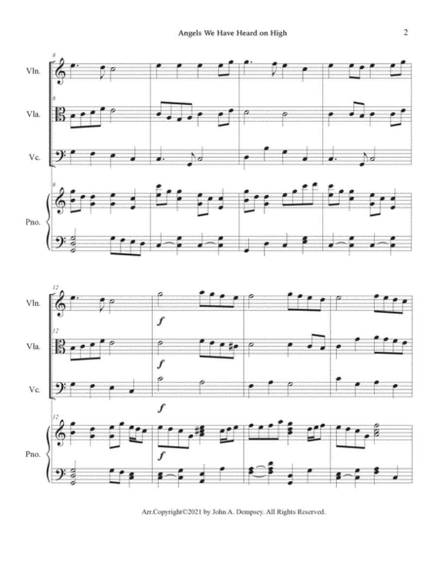 Angels We Have Heard on High (Piano Quartet): Violin, Viola, Cello and Piano image number null