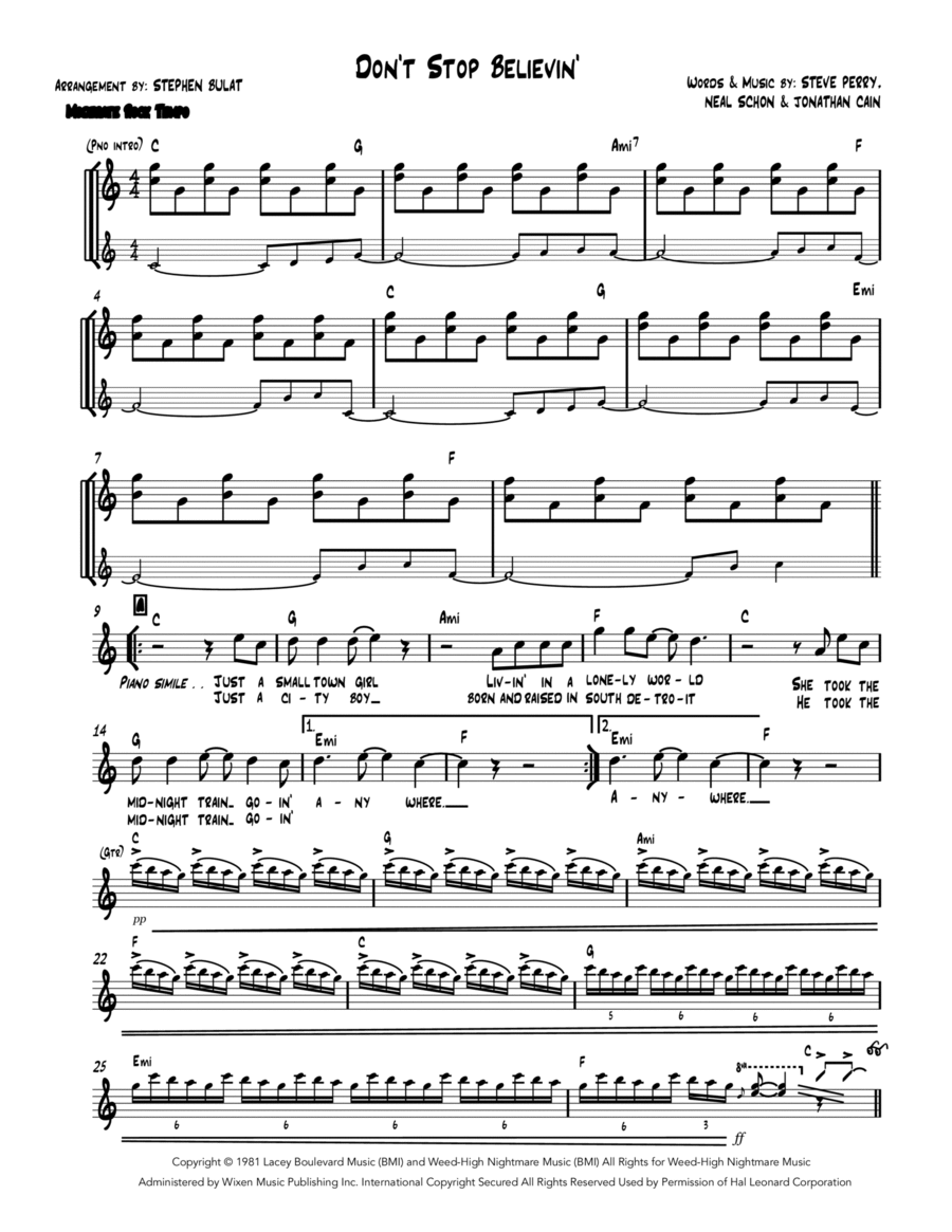 Don't Stop Believin' Large Ensemble scores gallery preview page 1