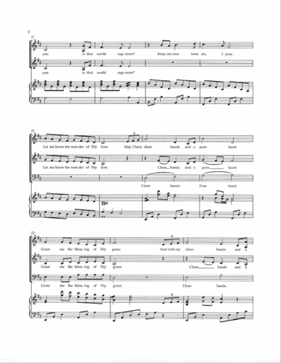 Psalm 24: Clean Hands and Pure Heart 3-Part scores gallery preview page 3