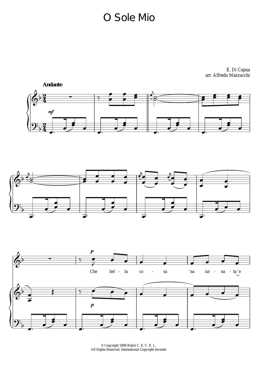 O Sole Mio Acoustic Guitar scores gallery preview page 1