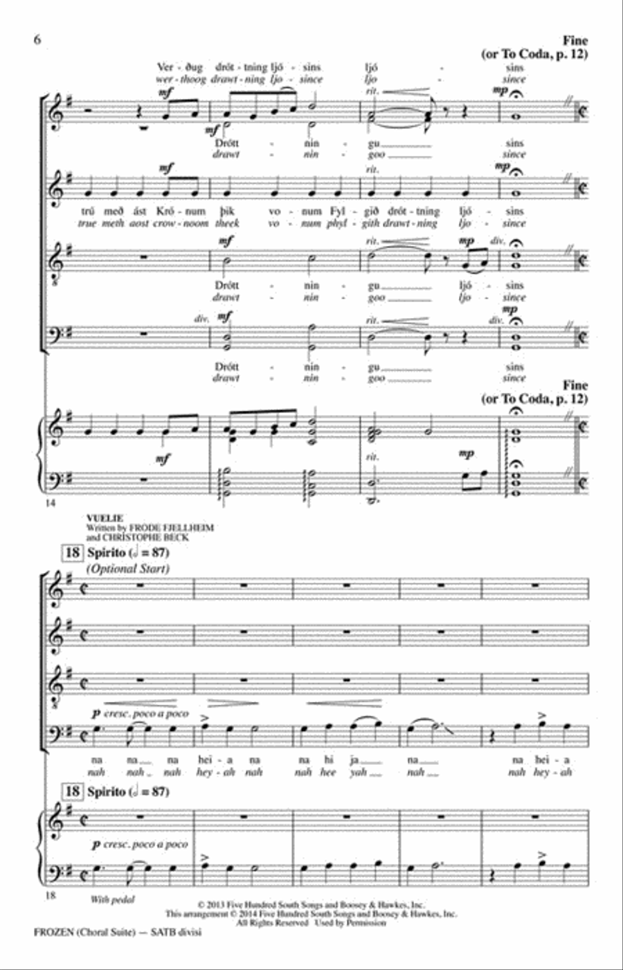 Frozen (Choral Suite) Divisi scores gallery preview page 4