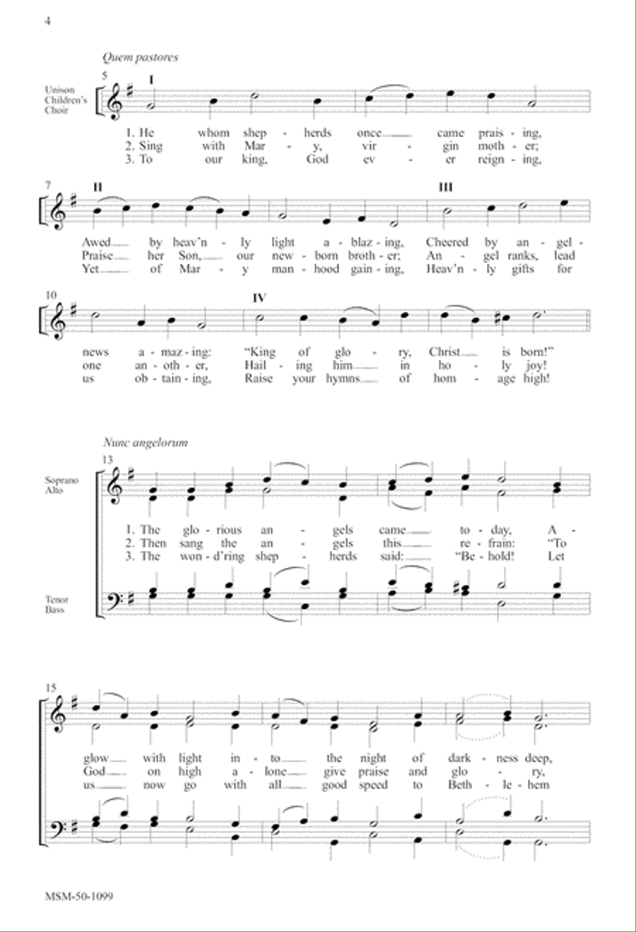 He Whom Shepherds Once Came Praising The Quempas Carol 4-Part scores gallery preview page 2