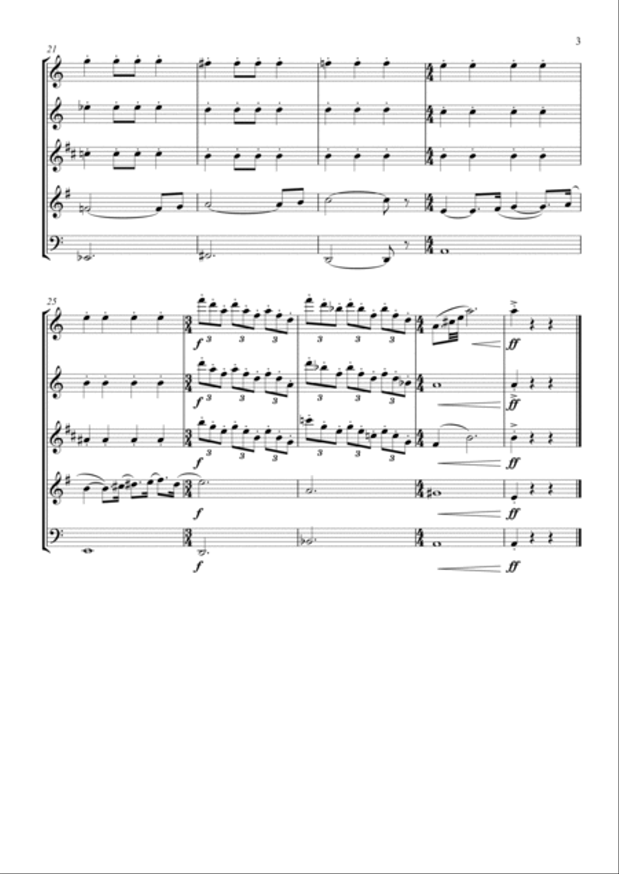Wednesday Main Titles Woodwind Quintet scores gallery preview page 3