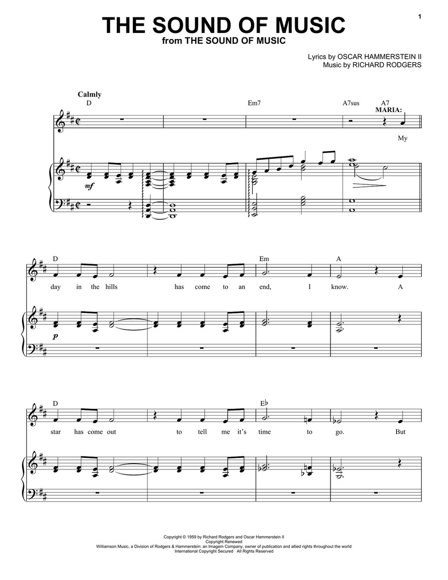 The Sound Of Music (from The Sound of Music) Voice scores gallery preview page 1