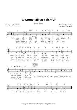 O Come, all ye Faithful - Adeste Fideles (Key of F Major)
