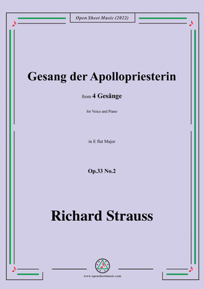 Richard Strauss-Gesang der Apollopriesterin,in E flat Major
