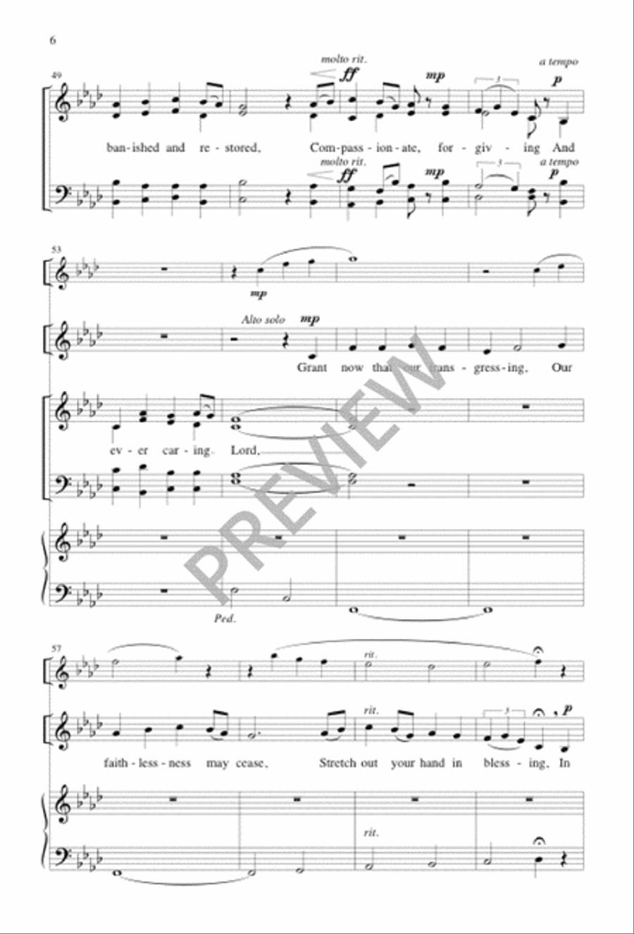Our Father, We Have Wandered 4-Part scores gallery preview page 6