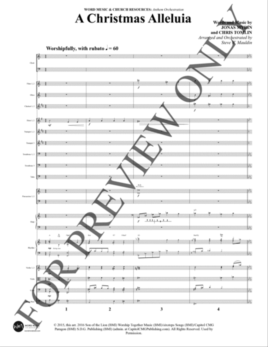 A Christmas Alleluia - Orchestration (pdf) Choir scores gallery preview page 2