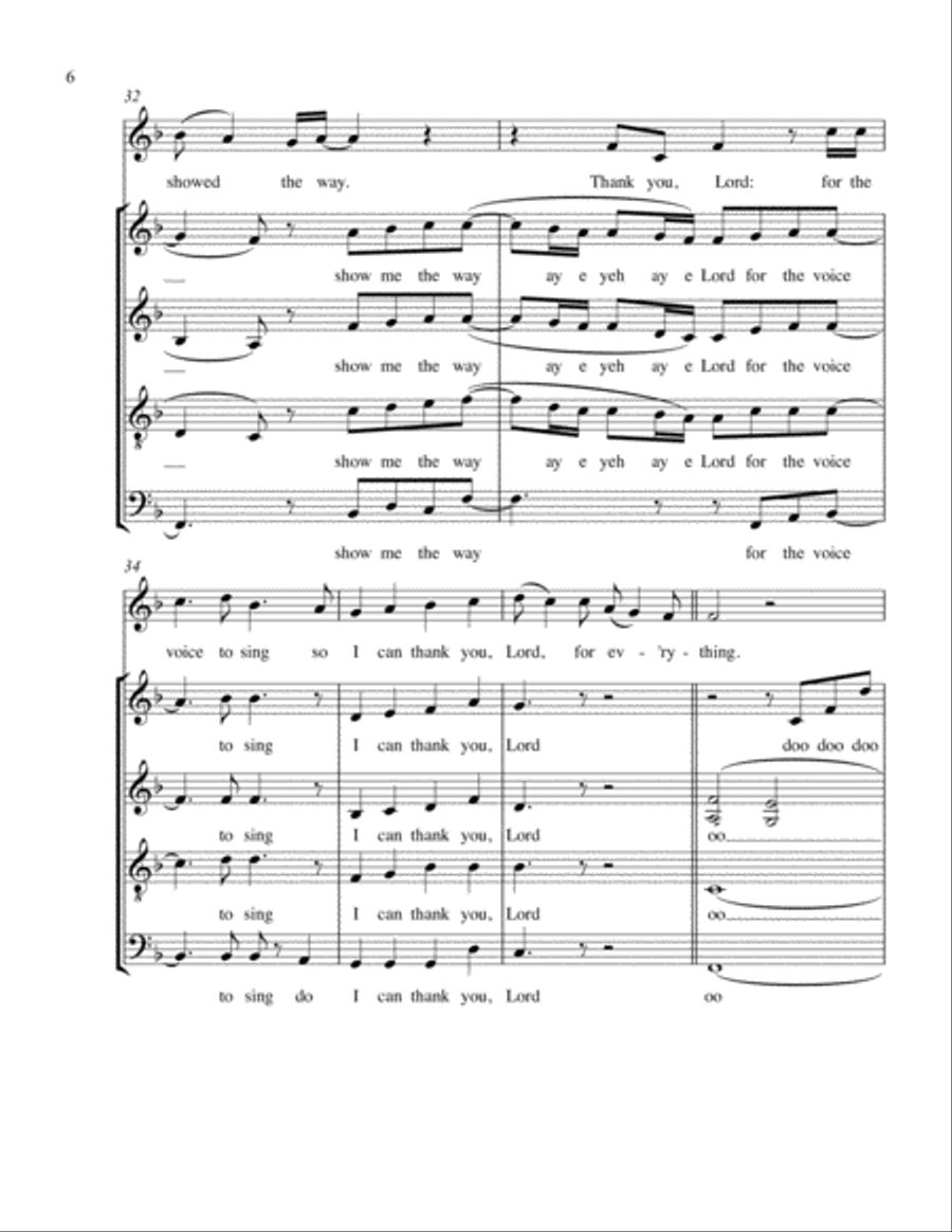 Thank You, Lord Thank You, Lord 4-Part scores gallery preview page 6