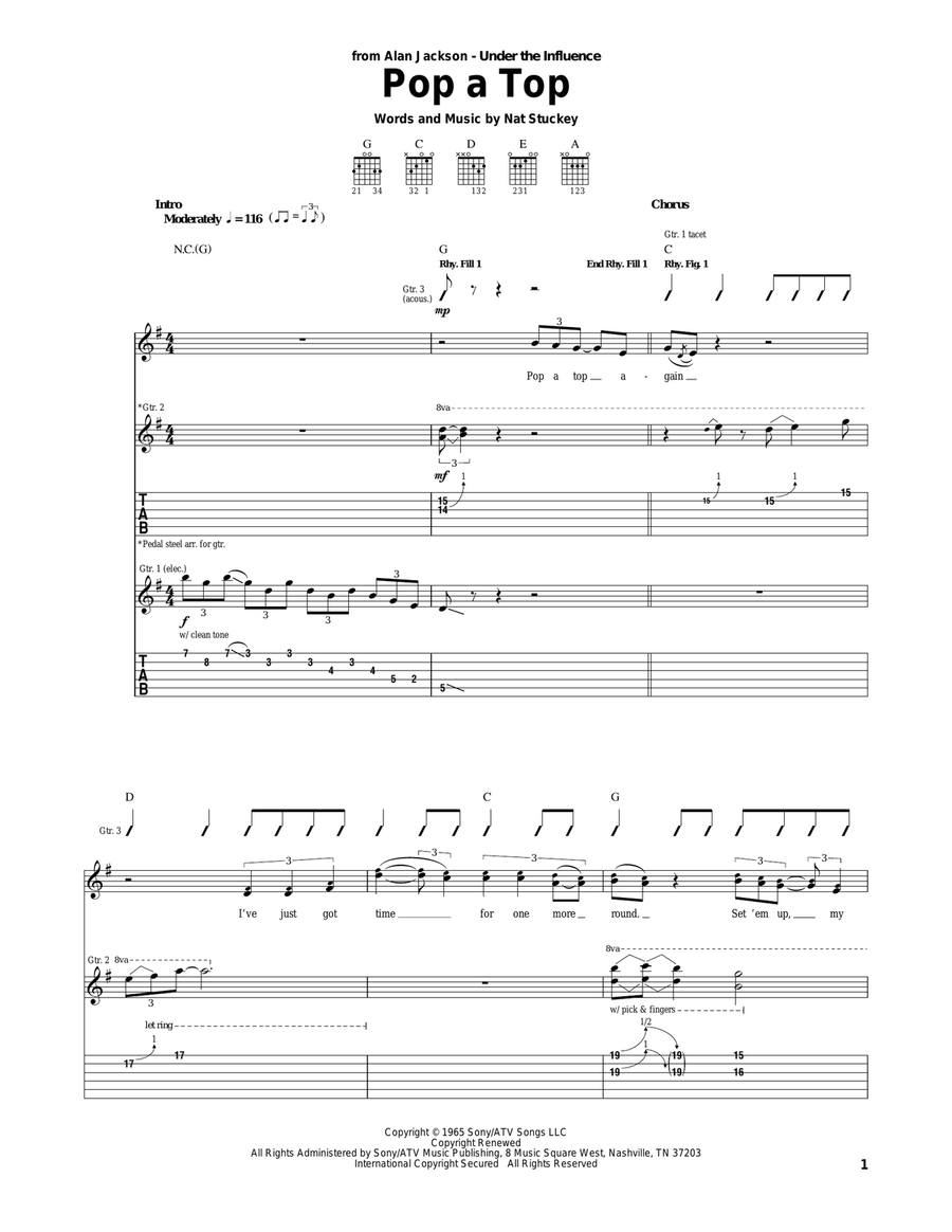 Pop A Top Acoustic Guitar scores gallery preview page 1
