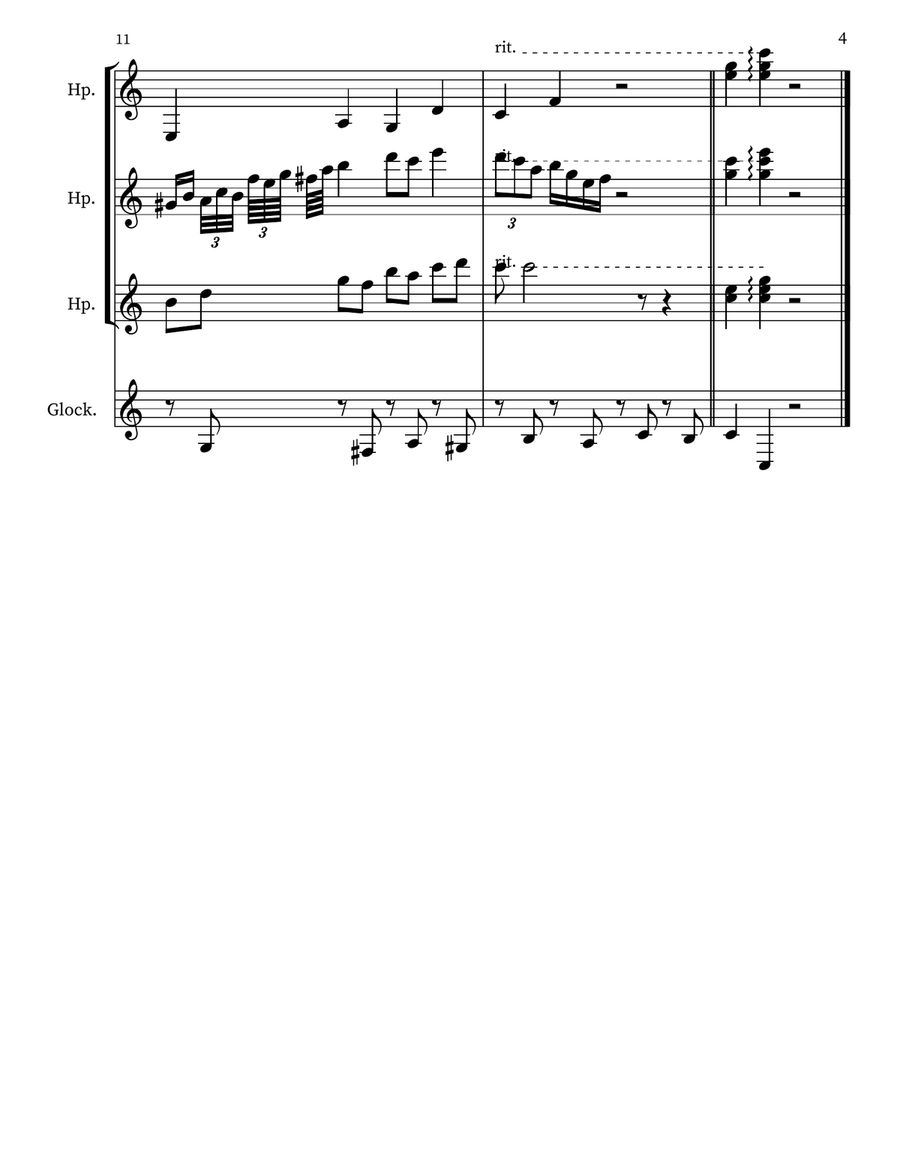 A 67 for 3 harps & glockenspiel Glockenspiel scores gallery preview page 4
