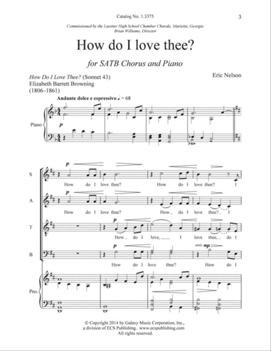 How Do I Love Thee? How Do I Love Thee? 4-Part scores gallery preview page 2