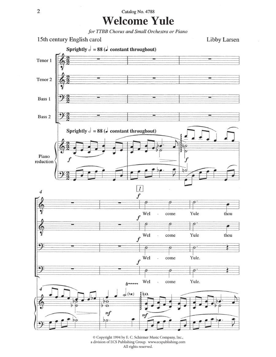 Welcome Yule TTBB scores gallery preview page 1