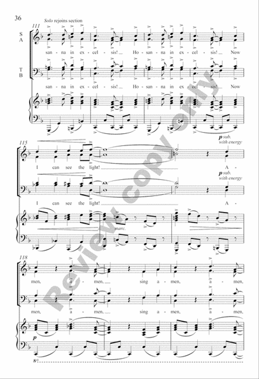 Three Gospel Choruses Divisi scores gallery preview page 55