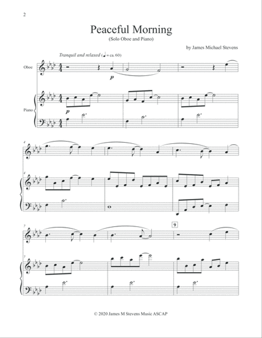 Peaceful Morning - Oboe & Piano Piano scores gallery preview page 2