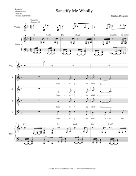 Sanctify Me Wholly (Solo and SATB) image number null