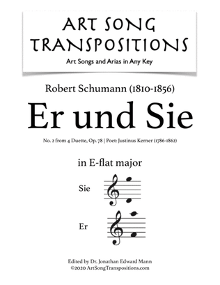 Book cover for SCHUMANN: Er und Sie, Op. 78 no. 2 (transposed to E-flat major)