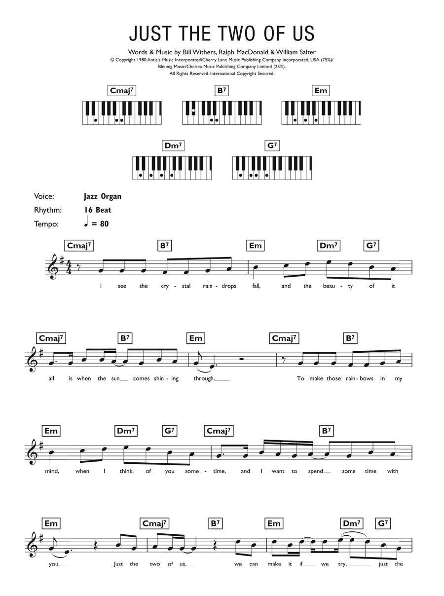 Just The Two Of Us Piano Solo scores gallery preview page 1