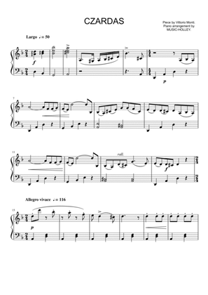 Monti - Czardas (easy piano sheet)