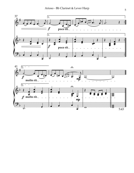 Arioso, Duet for Bb Clarinet & Lever Harp image number null