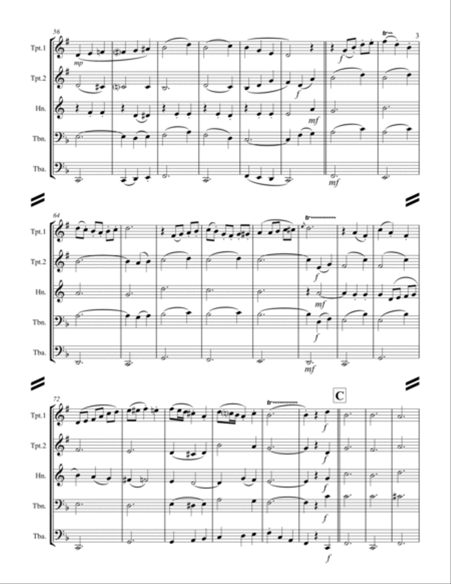 German Waltz (Oktoberfest) Medley (for Brass Quintet) image number null