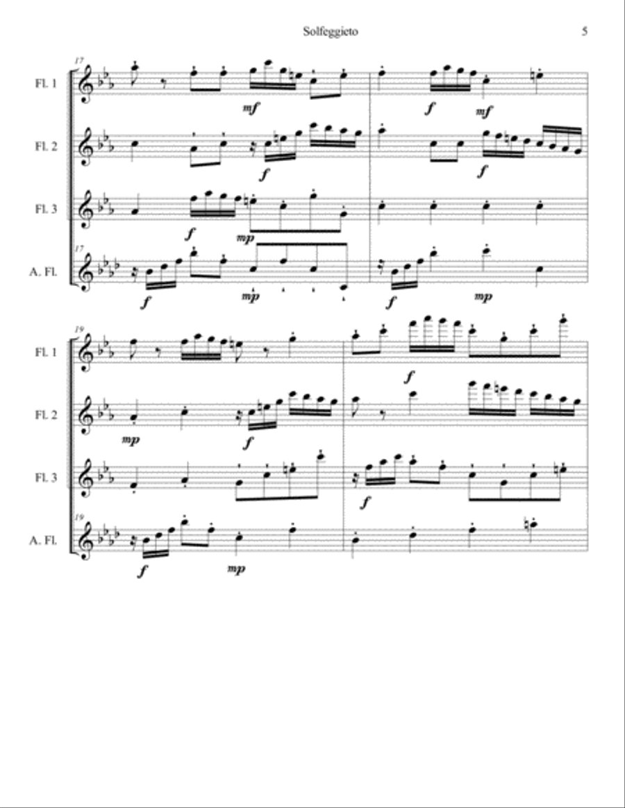 Solfeggieto, adaptación a ensamble de flautas Small Ensemble scores gallery preview page 5
