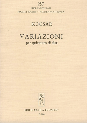 Book cover for Variazioni für Bläserquintett