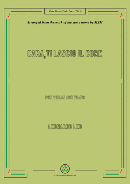 Leo-Cara,ti lascio il core, for Violin and Piano image number null