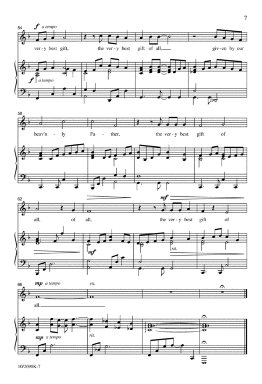 The Very Best Gift of All Unison Choir scores gallery preview page 7