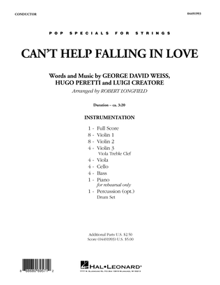 Book cover for Can't Help Falling in Love - Conductor Score (Full Score)
