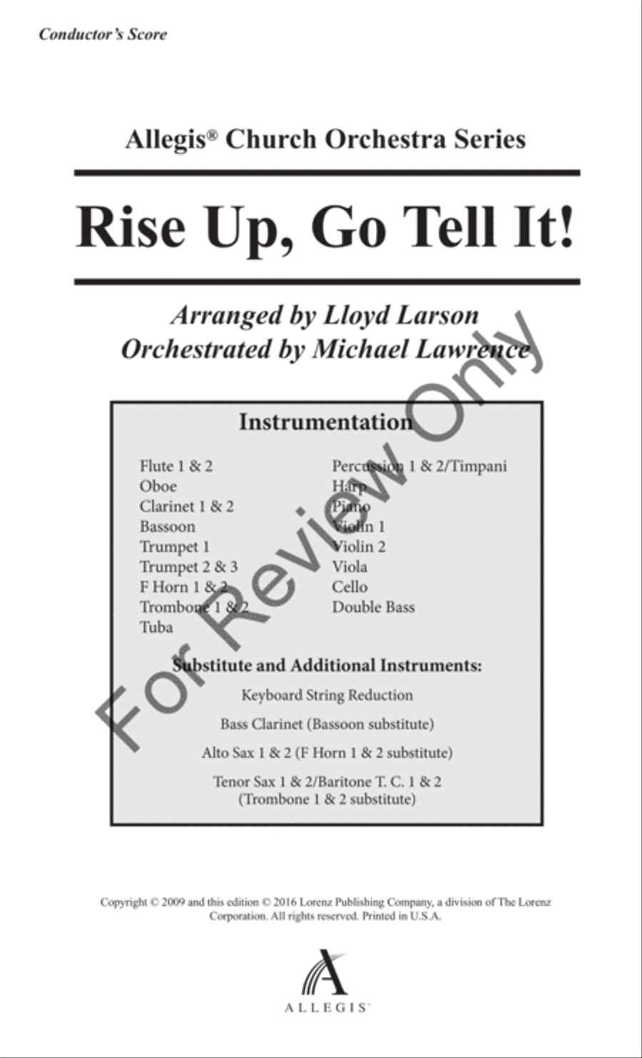 Rise Up, Go Tell It! Rise Up, Go Tell It! Full Orchestra scores gallery preview page 2