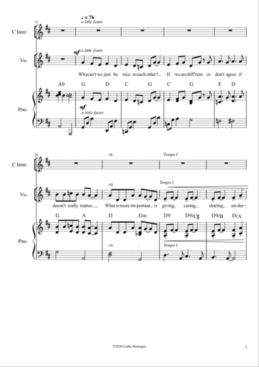 Just One Candle (Unison Choir, Chords, Piano Accompaniment, Optional C Instrument) Unison Choir scores gallery preview page 4