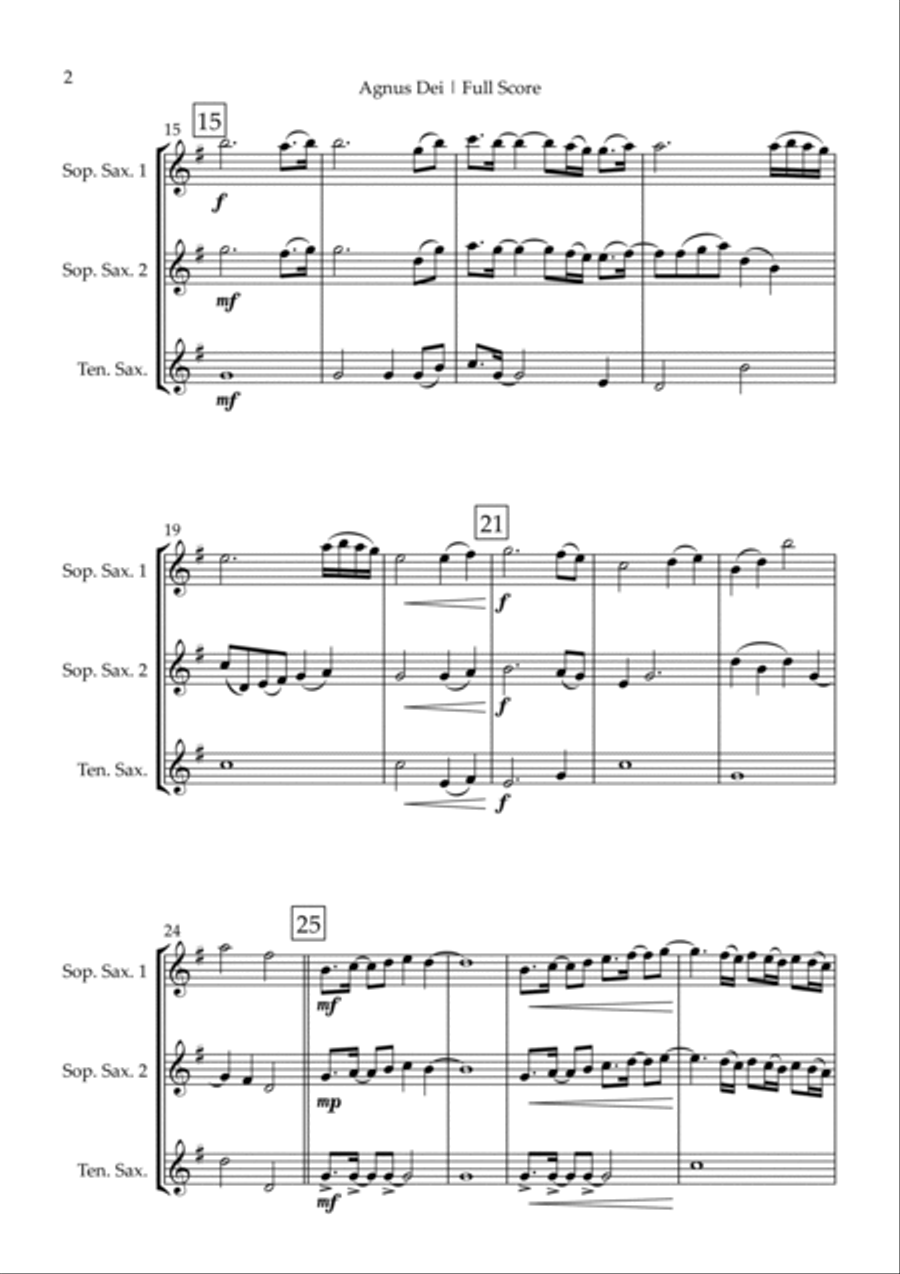 Agnus Dei Woodwind Trio scores gallery preview page 2