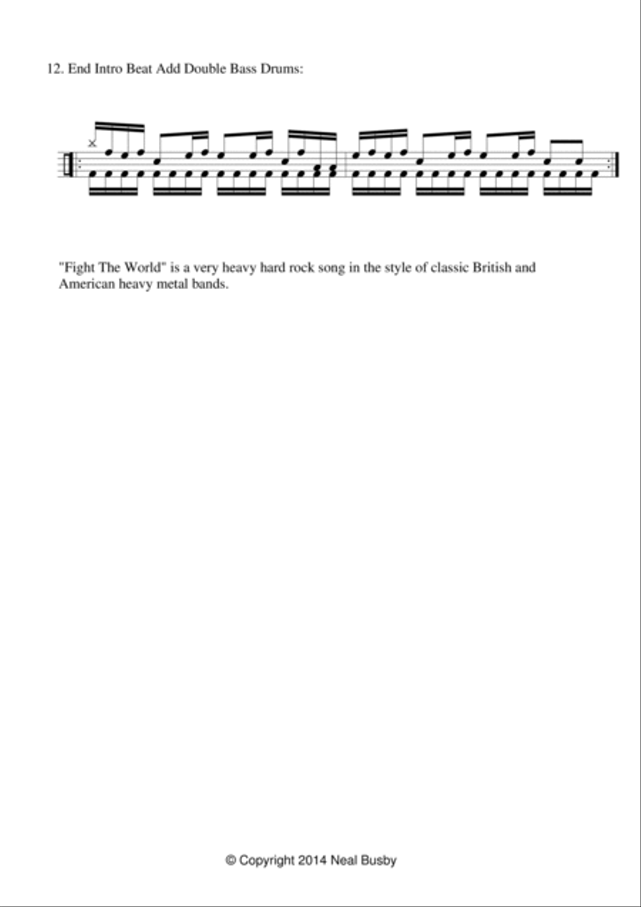 Fight The World (Instrumental) Drum Set scores gallery preview page 3