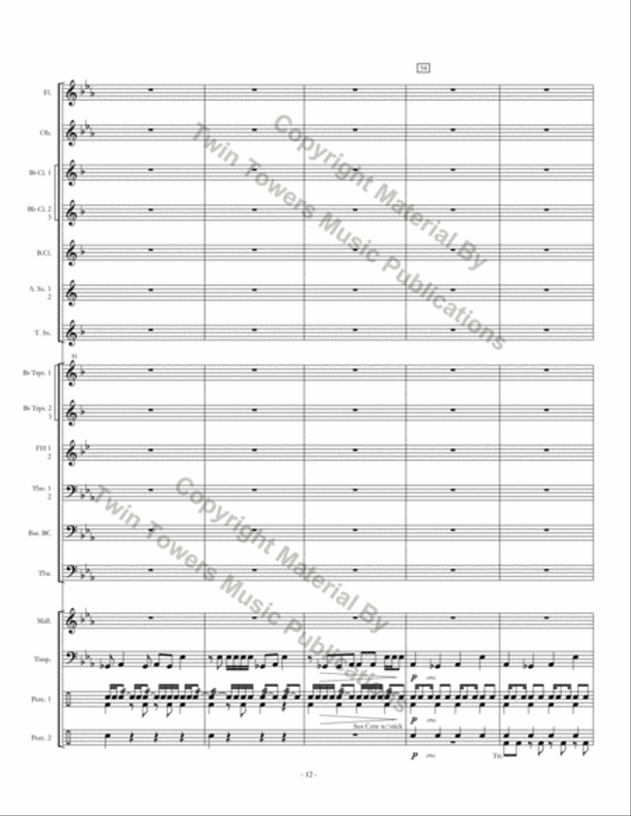 Skyline Fanfare and Theme Concert Band scores gallery preview page 13