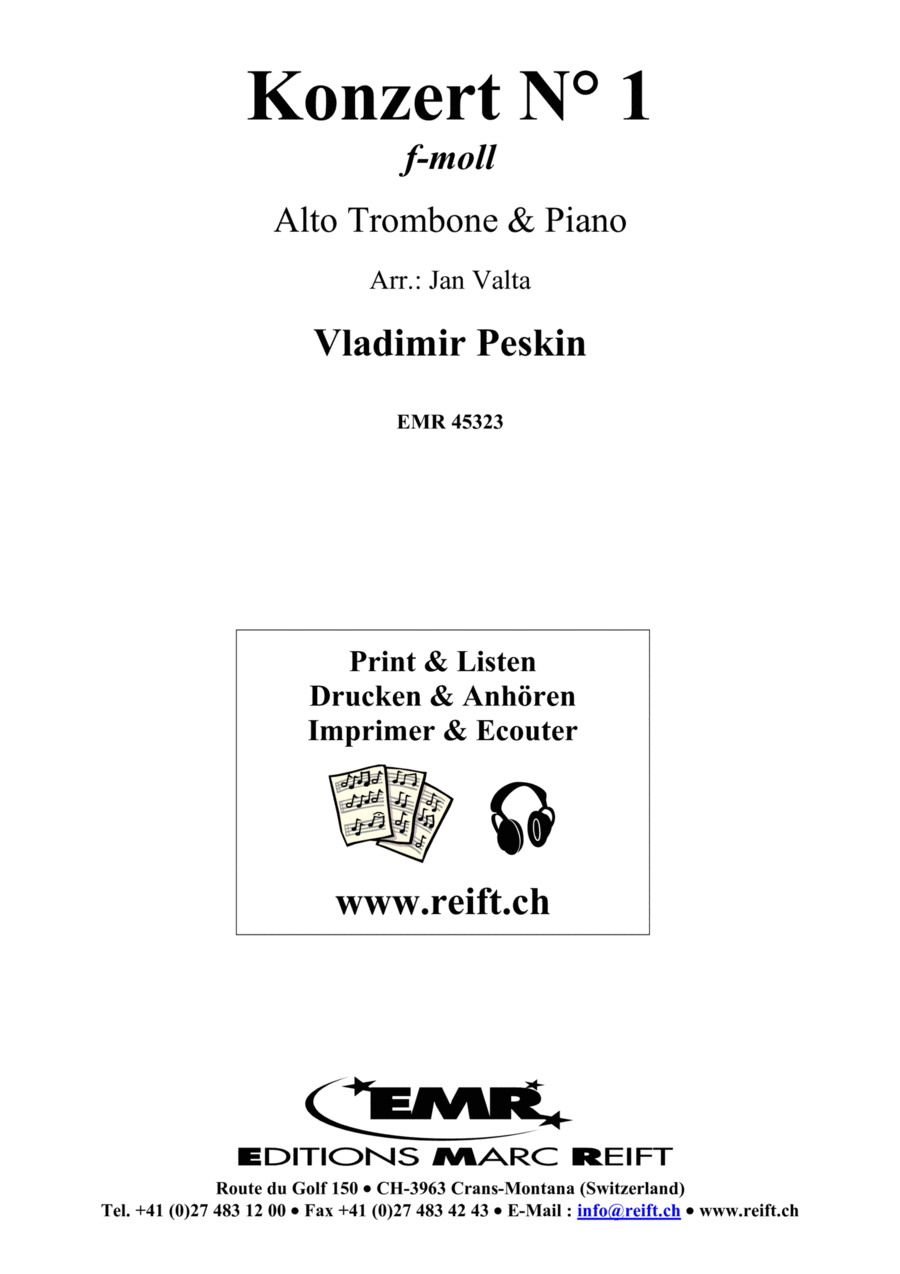 Konzert No. 1 f-moll Konzert No. 1 f-moll Piano Accompaniment scores gallery preview page 1