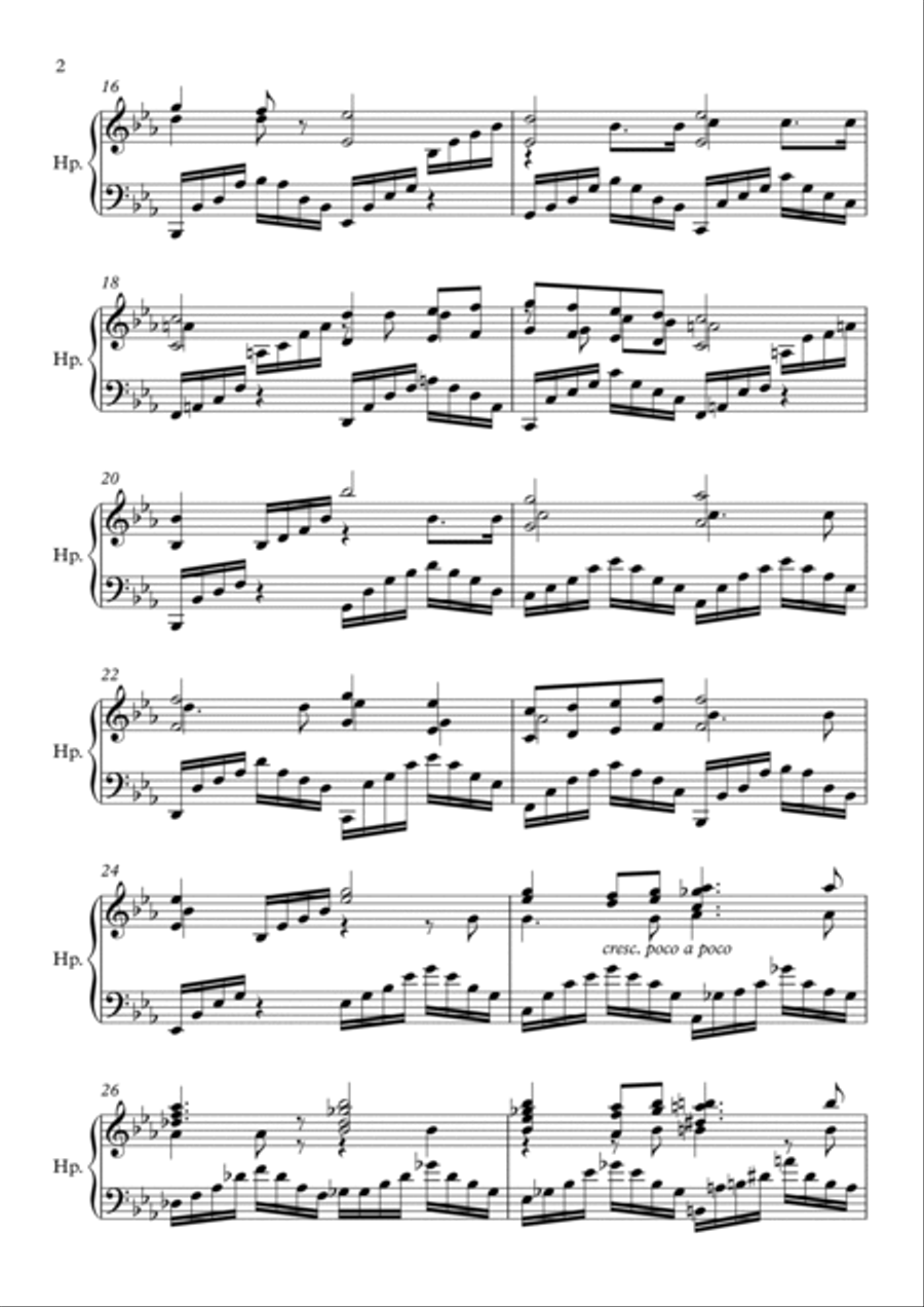 Au Fond du Temple Saint (The Pearlfishers) Harp scores gallery preview page 2