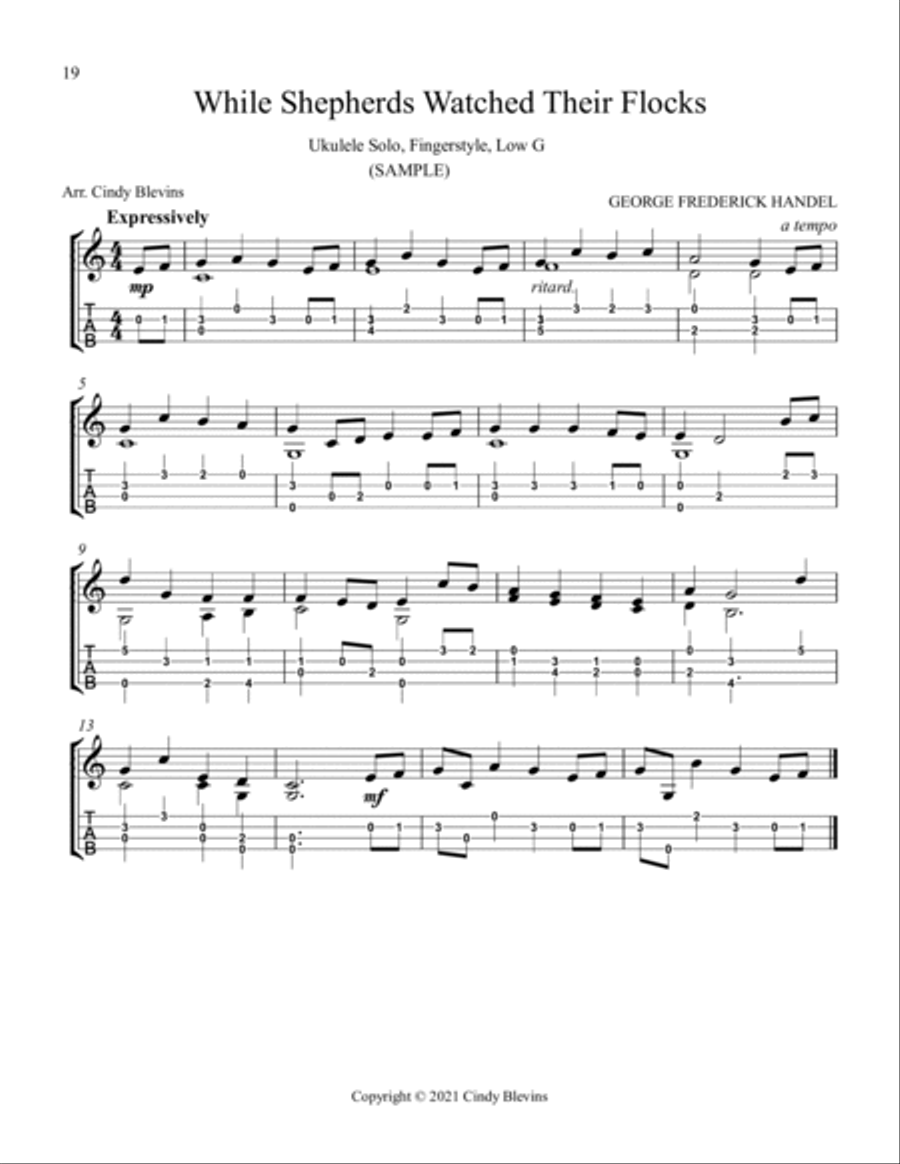 10 Songs for Christmas, Book 2, Ukulele Solo, Fingerstyle, Low G Ukulele scores gallery preview page 5